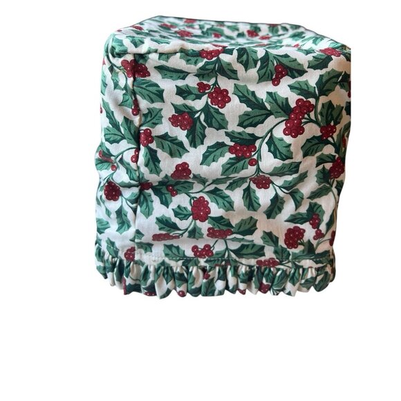 Longaberger “Cranberry Basket” Fabric Holly Design Lining & Plastic Insert 1995 - Picture 7 of 16